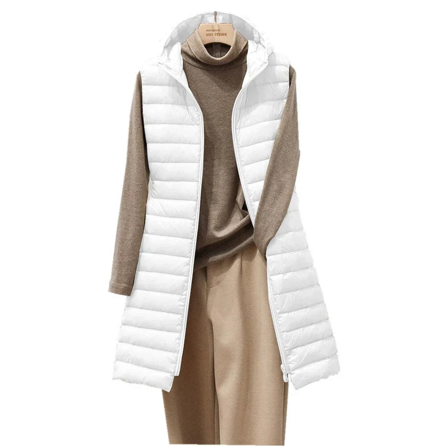 Levoire | Robe Bouffante Sans Manches Pour Femmes Fermeture Éclair Blanc