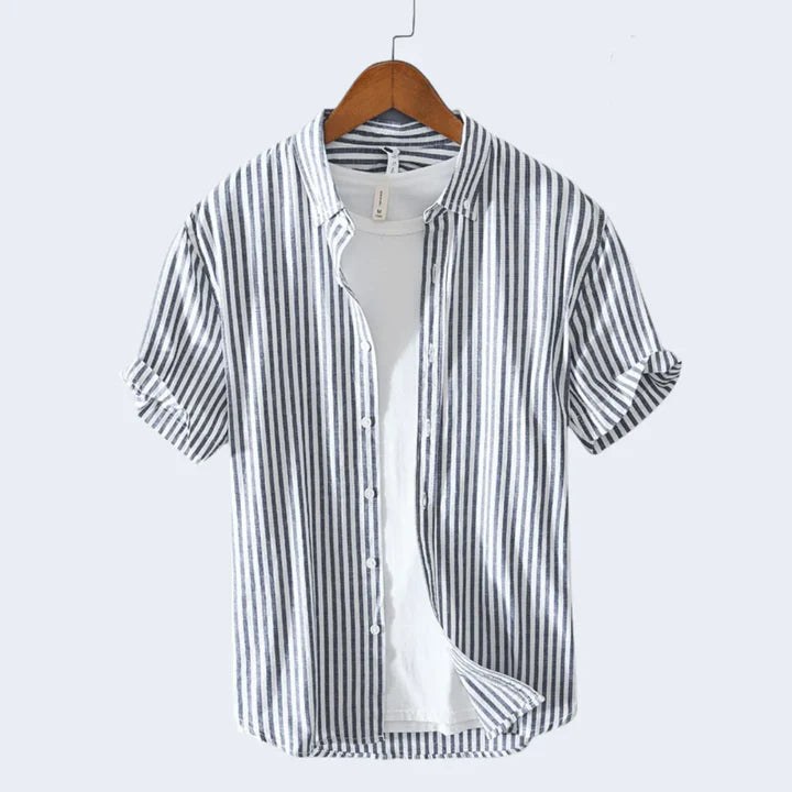 Levoire | Chemise à manches courtes pour hommes avec boutons Bleu