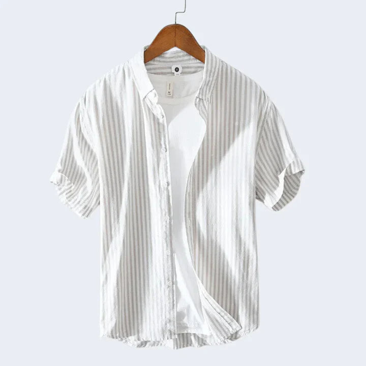 Levoire | Chemise à manches courtes pour hommes avec boutons Gris