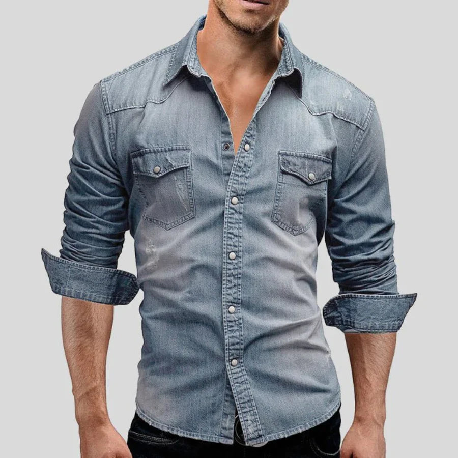 Levoire | T-shirt à manches longues décontracté pour hommes avec boutons