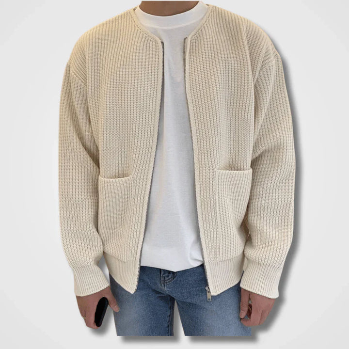 Levoire | Pull en tricot à manches longues pour hommes avec fermeture éclair