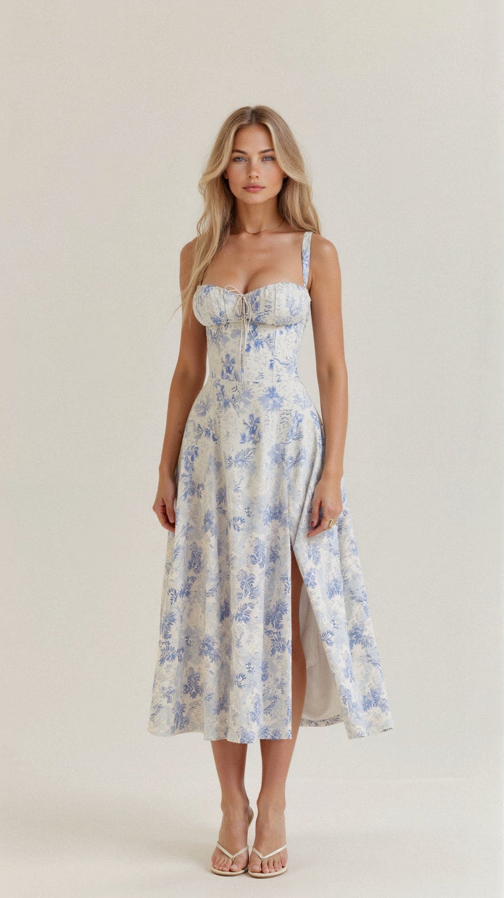 Levoire | Robe Taille Bustier Bleu