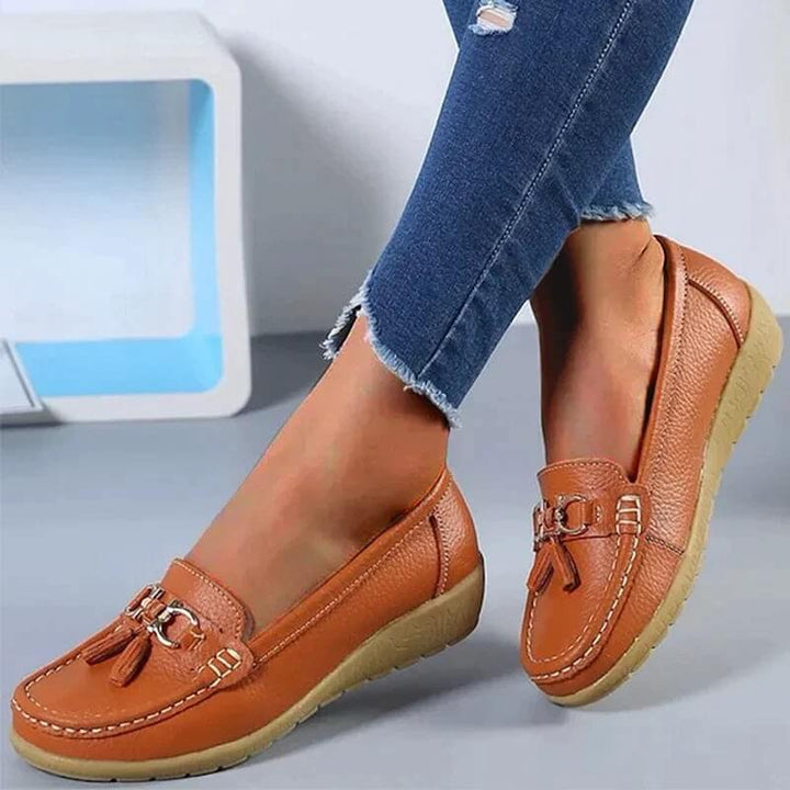 Levoire | Mocassins En Cuir Pour Femmes Orange
