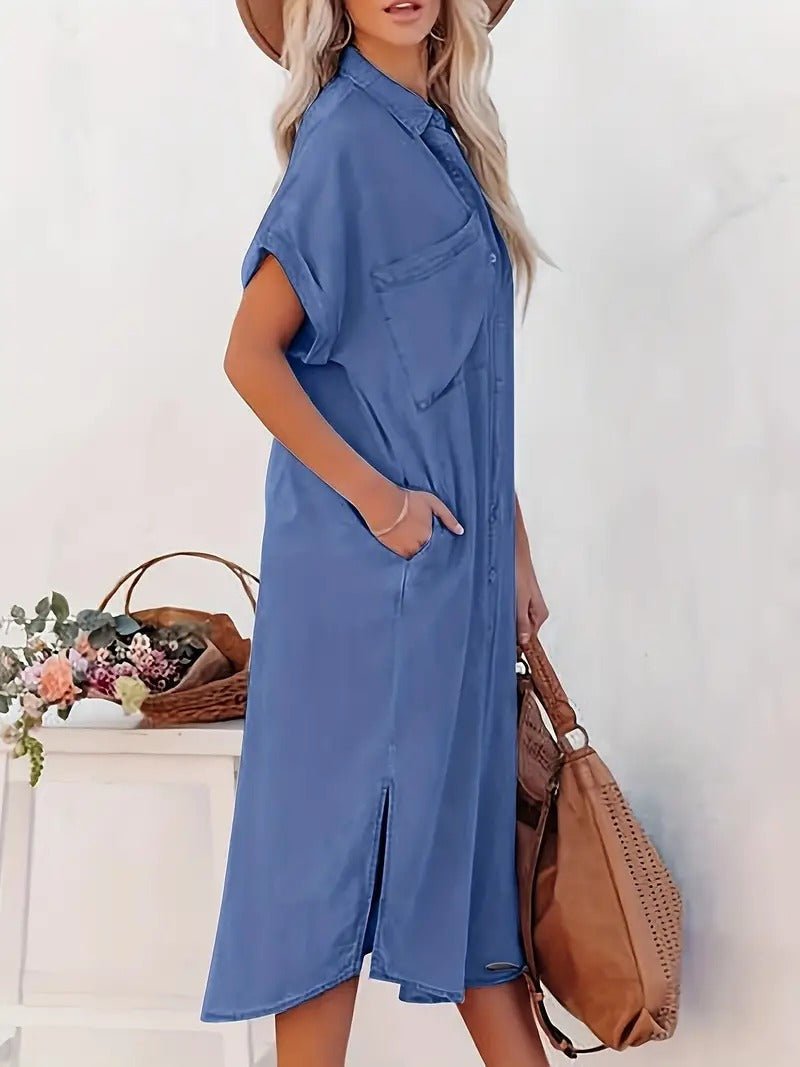 Levoire | Robe En Denim Avec Boutons Et Poche Pour Femmes