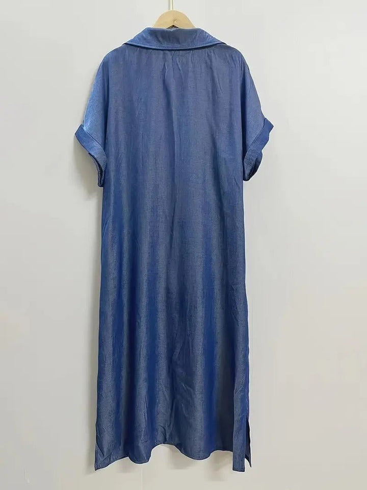 Levoire | Robe En Denim Avec Boutons Et Poche Pour Femmes