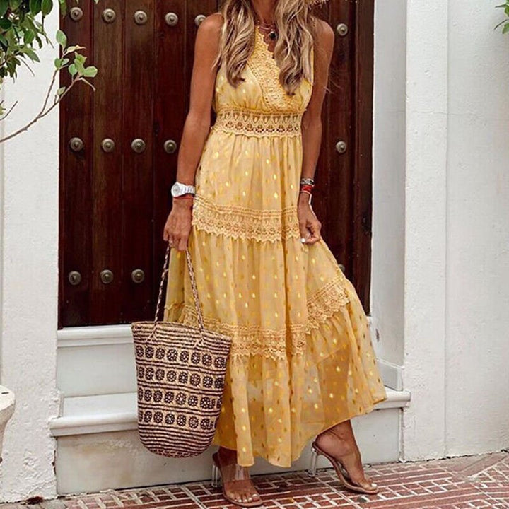 Levoire | Robe Maxi D'Été Pour Femmes Jaune