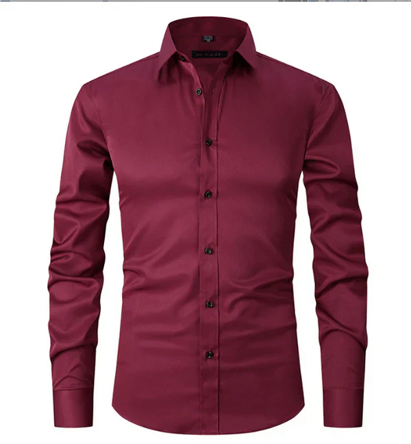 Levoire | Chemise à manches longues pour hommes avec boutons coupe slim Rot