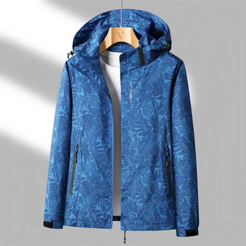 Levoire | Veste Imperméable à Capuche Imprimée Manches Longues