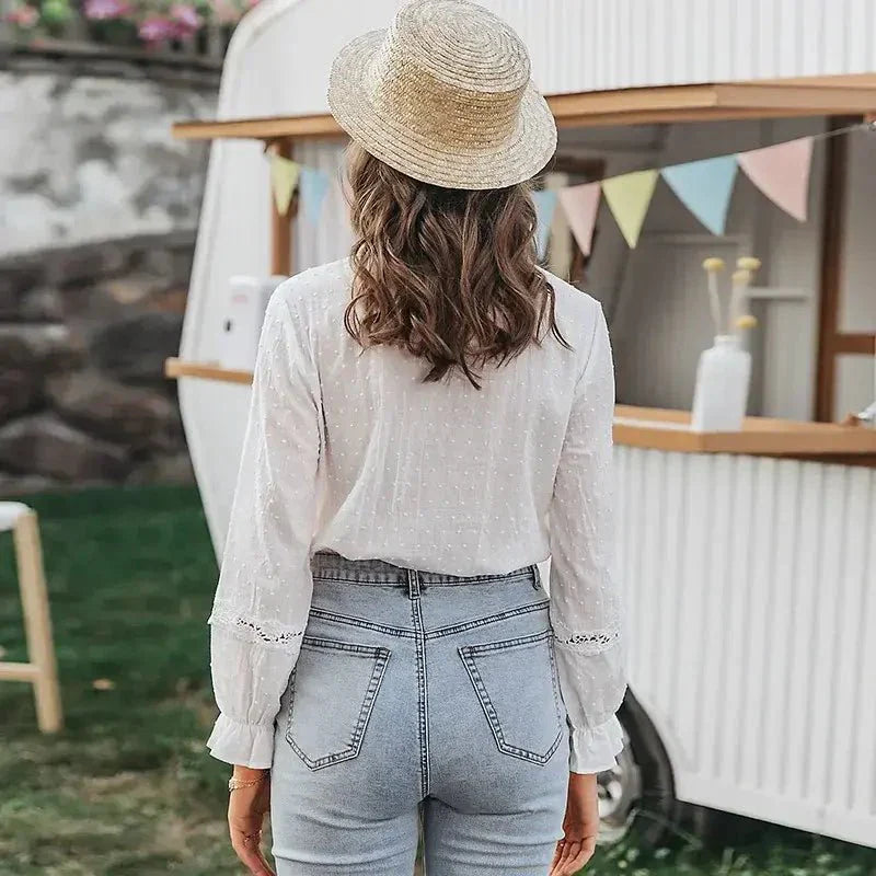 Levoire | Élégant Avec Volants Pour Femmes Boutonné En Bas