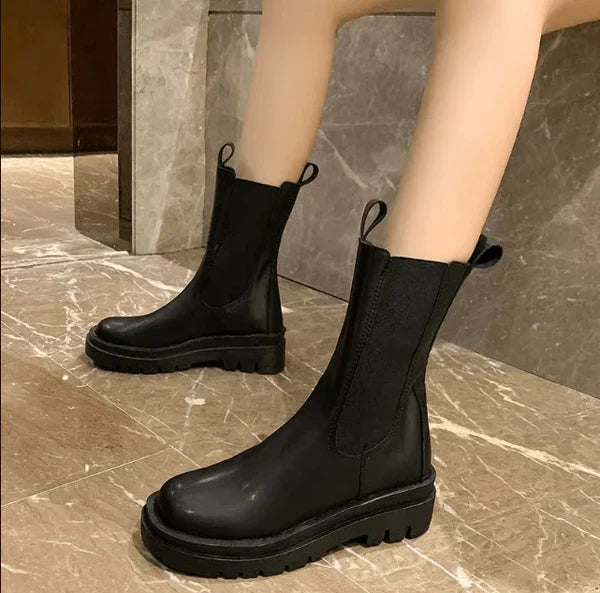 Levoire | Noir Slip sur Bottines à Cheville Stylé Noir