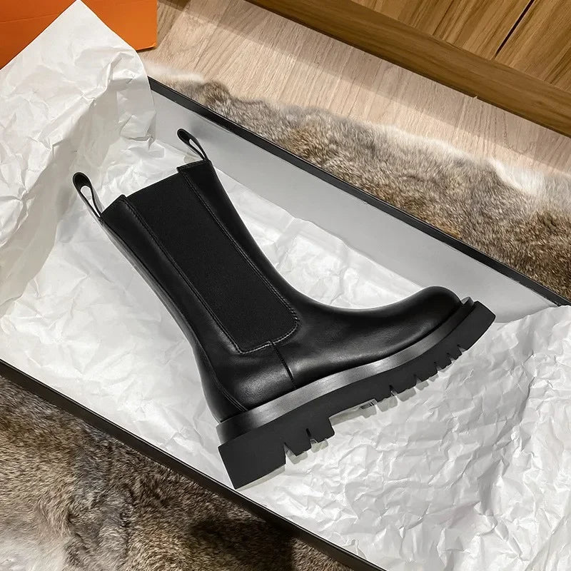 Levoire | Noir Slip sur Bottines à Cheville Stylé