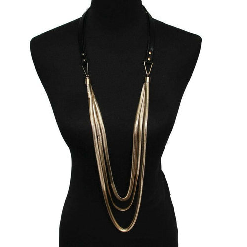 Levoire | Collier Serpent En Cuir Multicouche