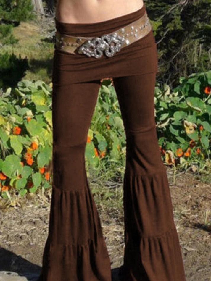 Levoire | Pantalon Flare À Empiècements Superposés Braun