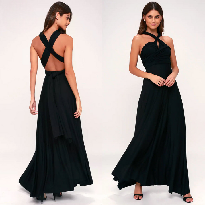 Levoire | Élégant Robe D'Été Wrap Sans Effort Noir