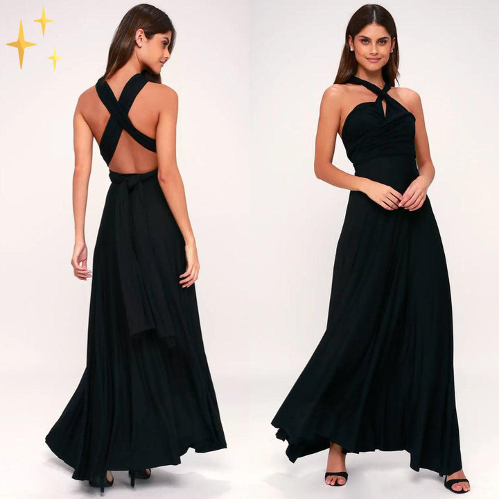 Levoire | Robe Maxi À Enfiler Avec Décolleté Et Détail En Ruban Pour Femmes Noir