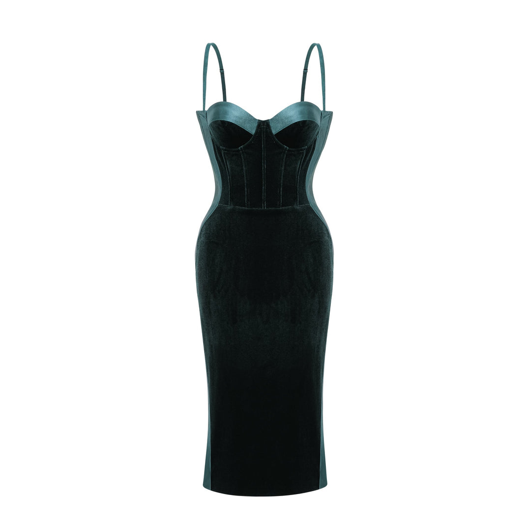Levoire | Robe Midi Bustier Verte
