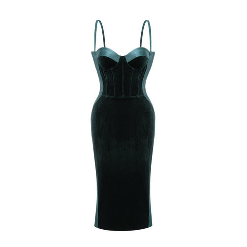 Levoire | Robe Midi Bustier Verte