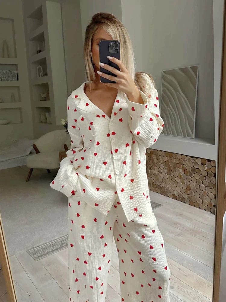 Levoire | Ensemble De Pyjama Esthétique Cœur