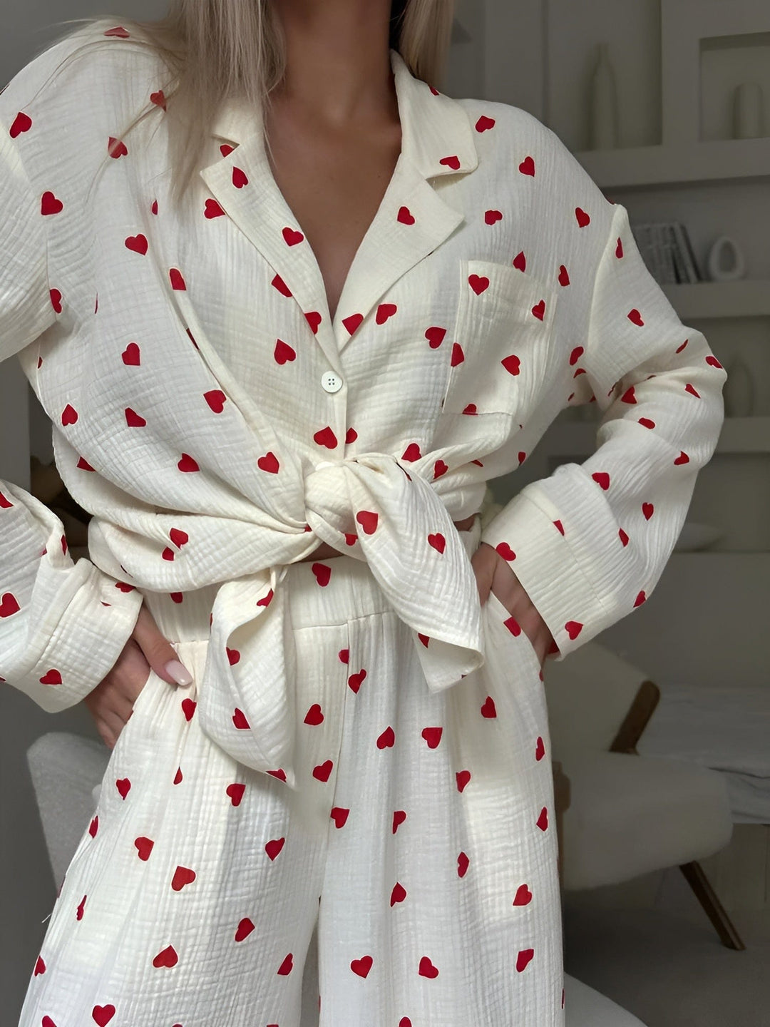 Levoire | Ensemble De Pyjama Esthétique Cœur