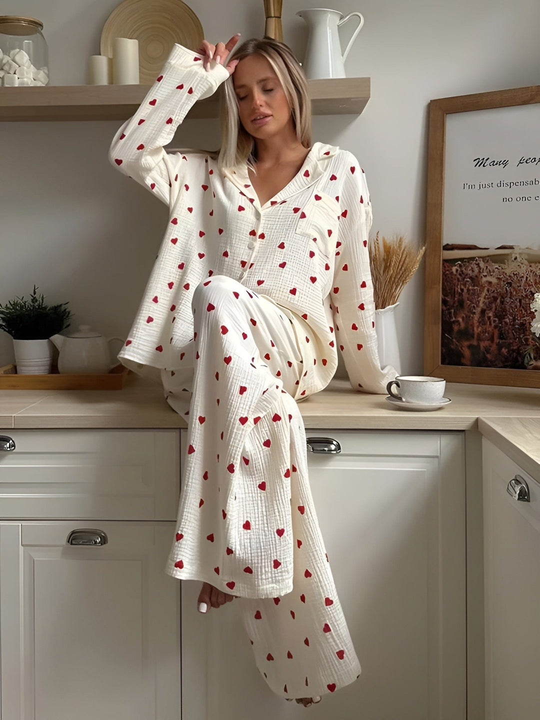 Levoire | Ensemble De Pyjama Esthétique Cœur