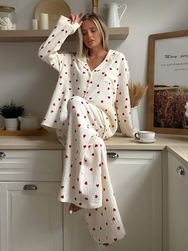 Levoire | Ensemble De Pyjama Esthétique Cœur
