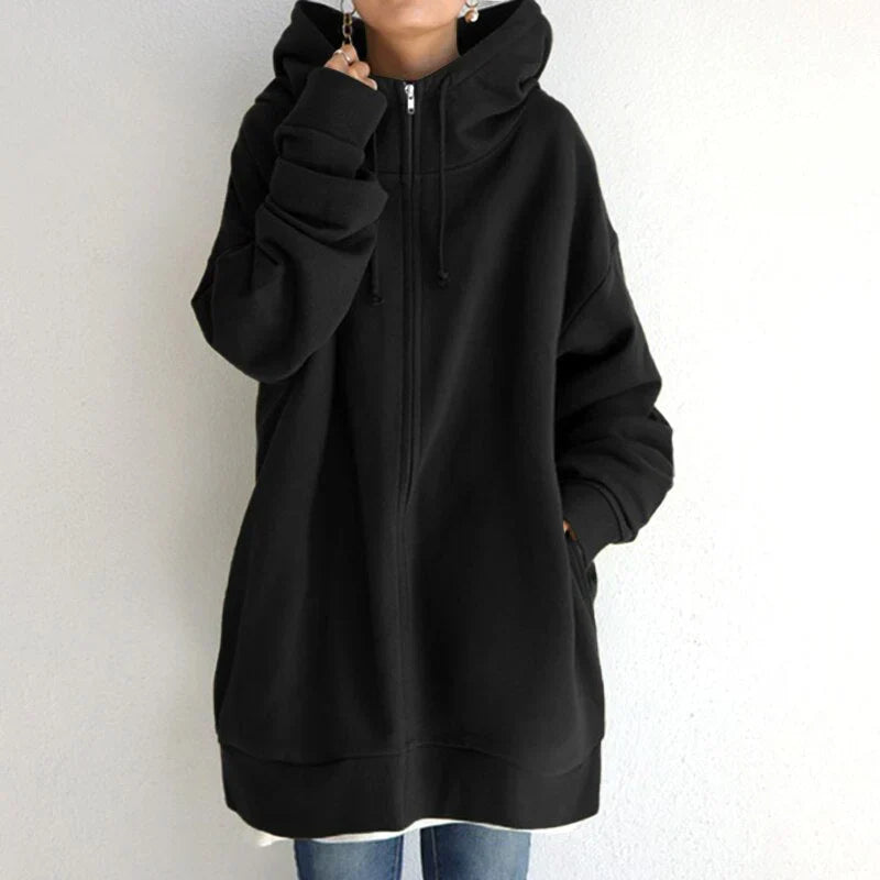Levoire | Sweatshirt Grande Taille Élégant À Capuche Pour Femmes Noir