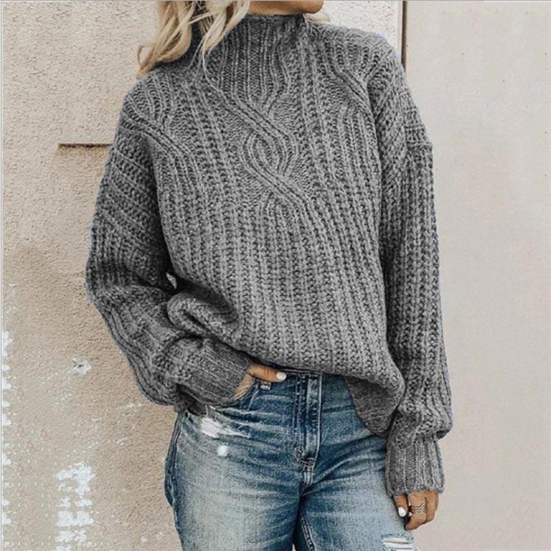 Levoire | Pull Femme Avec Design De Col Roulé Confortable Gris