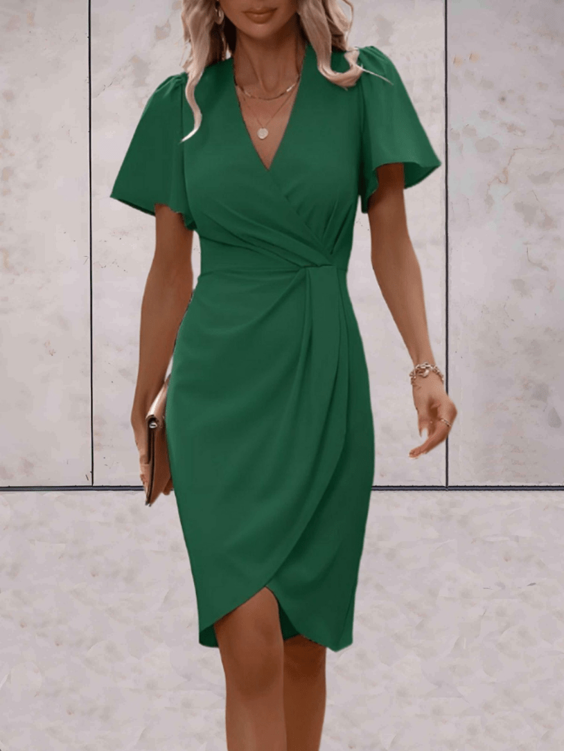 Levoire | Robe enveloppante classique pour femmes avec décolleté en V classique et élégant Vert