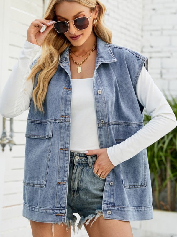 Levoire | Nouvelle veste en denim mode d'été tendance denim sans manches veste
