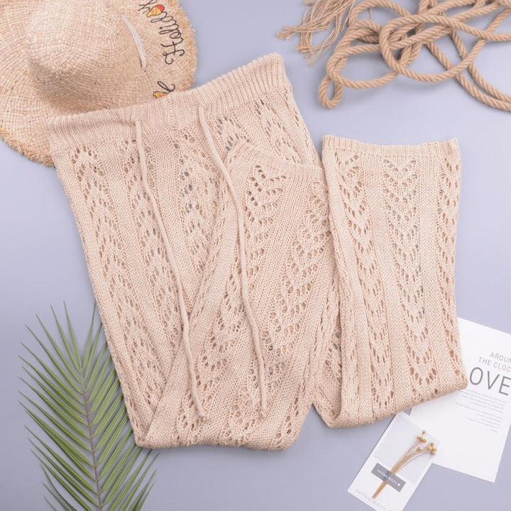Levoire | Nouveau hulla découpé crochet à main amovible large pantalon style de vacances pantalon de plage pantalon Krakker khaki