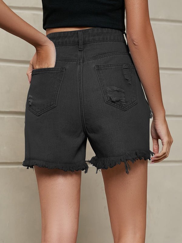 Levoire | Nouvelle personnalité frange denim lavé shorts