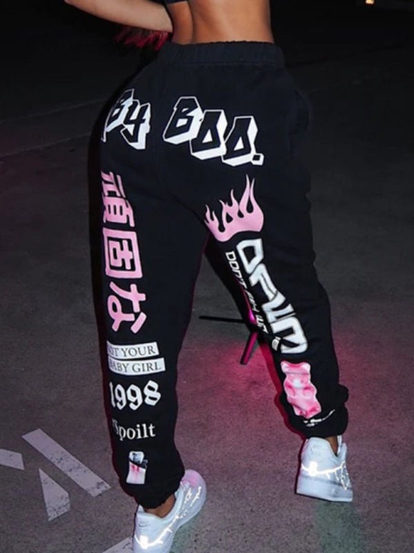 Levoire | Nouveau mode d'impression taille élastique pantalons harem de sport pour femme