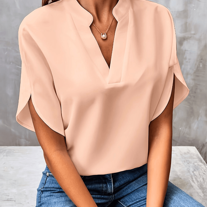 Levoire | Femmes Élégante Légère Blouse Décontractée & Confortable Abricot