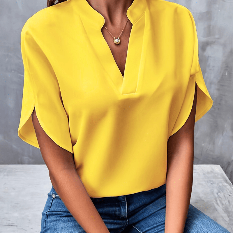 Levoire | Femmes Élégante Légère Blouse Décontractée & Confortable Jaune