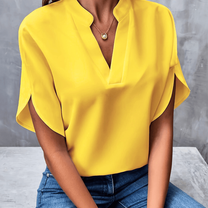 Levoire | Femmes Élégante Légère Blouse Décontractée & Confortable Jaune
