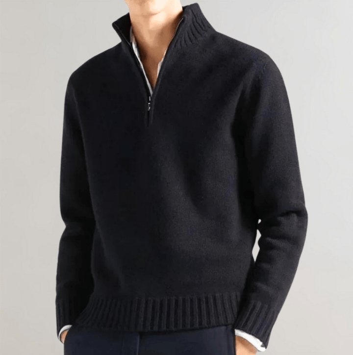 Levoire | Pull homme Élégant Pull à demi-zip Décontracté & Confortable Noir