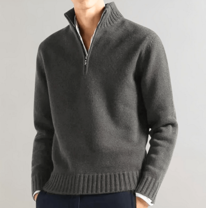 Levoire | Pull homme Élégant Pull à demi-zip Décontracté & Confortable Gris