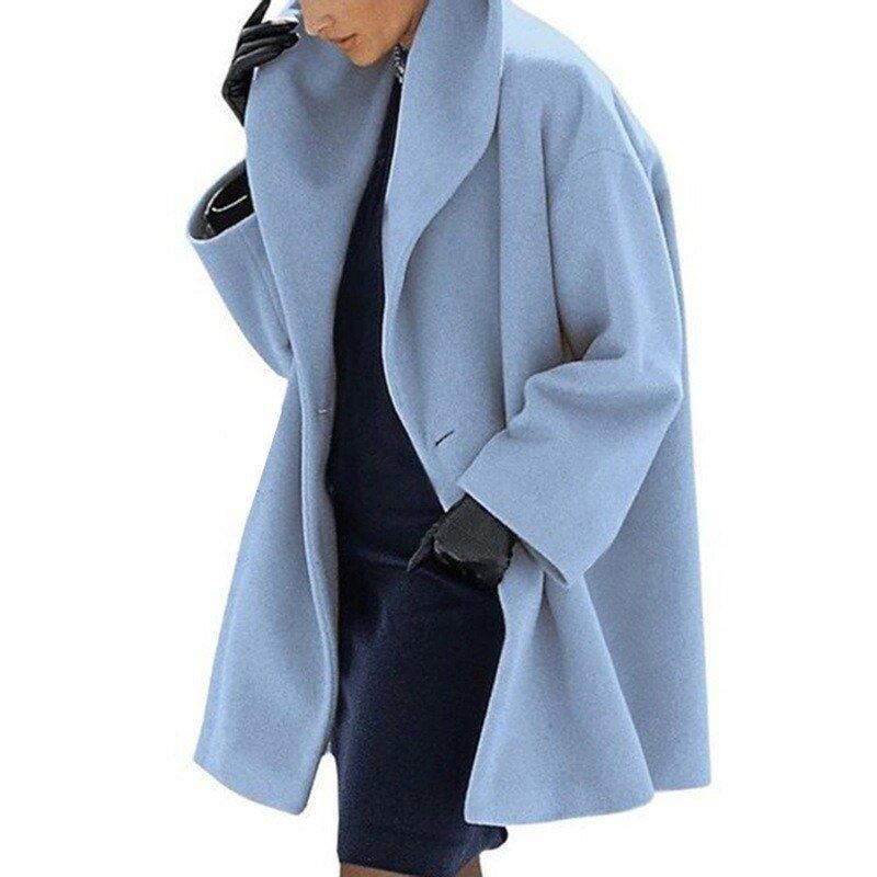 Levoire | Veste Chic Pull En Laine Avec Large Col Pour Femmes Bleu claire