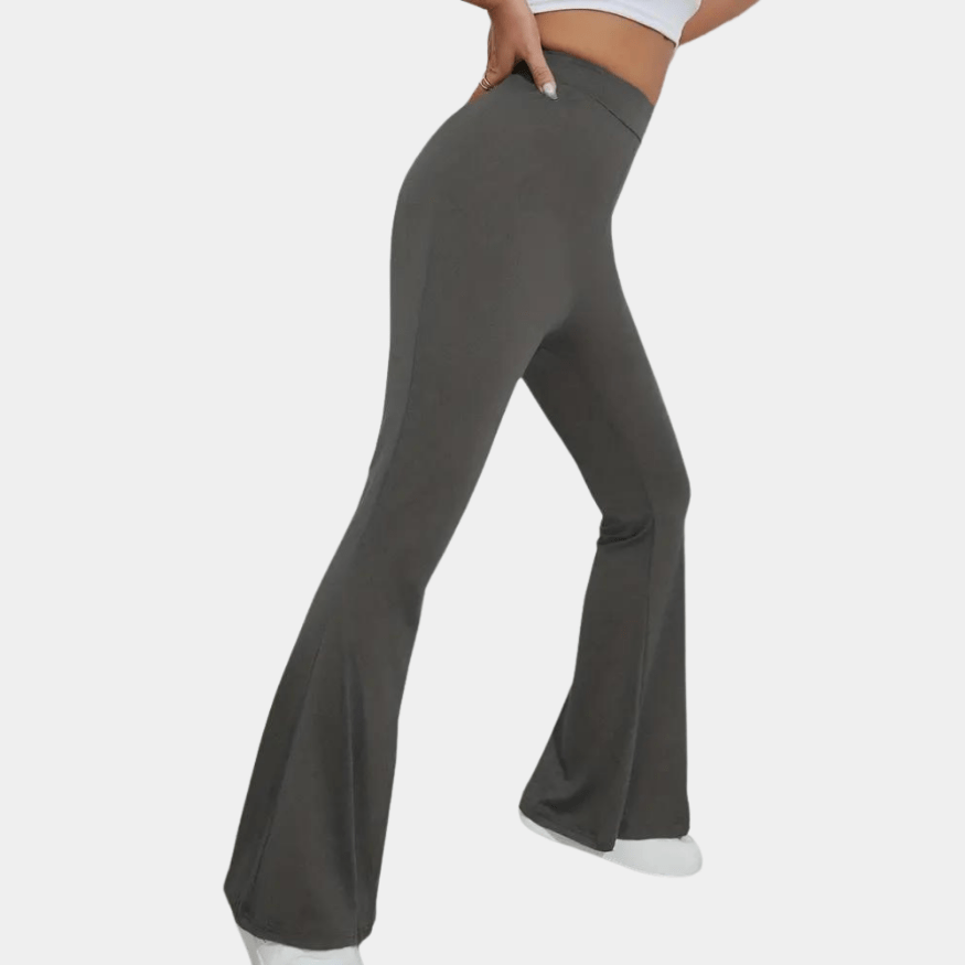 Levoire | Pantalon femme évasé simple tendance et confortable Gris foncé