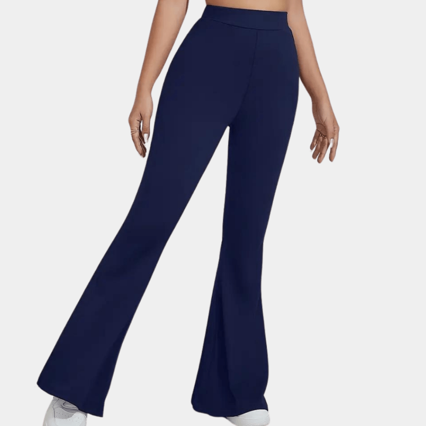 Levoire | Pantalon femme évasé simple tendance et confortable Bleu marine