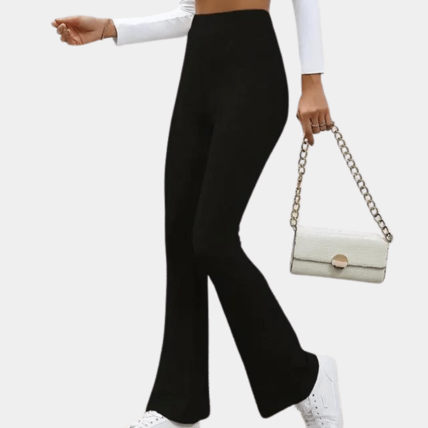 Levoire | Pantalon femme évasé simple tendance et confortable Noir