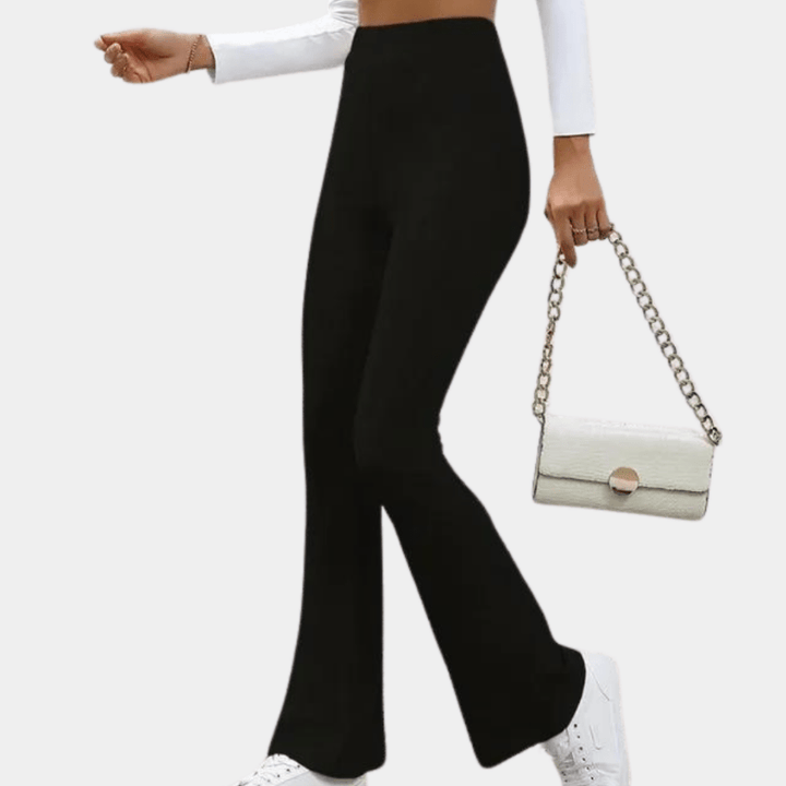Levoire | Pantalon femme évasé simple tendance et confortable Noir