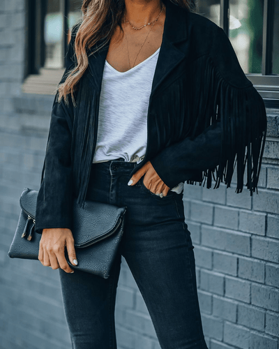 Levoire | Veste daim à franges femme