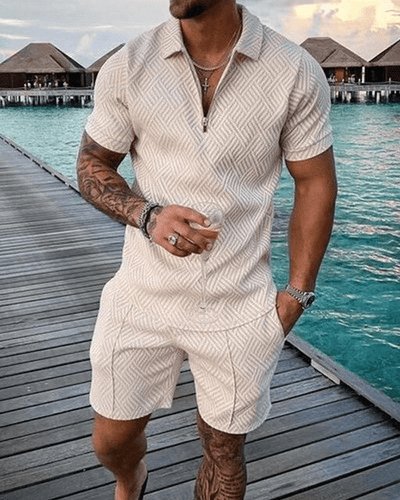 Levoire | Ensemble deux pièces Ensemble d'été luxueux pour hommes Polo luxueux et shorts parfaitement assortis