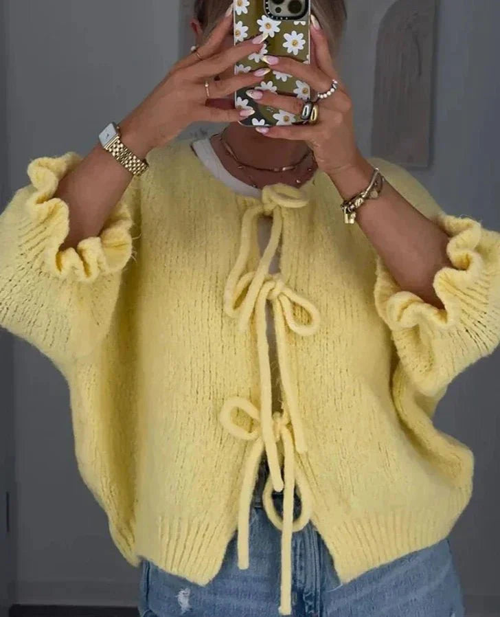 Levoire | Gilet Avec Boutons Et Fil Doux Jaune
