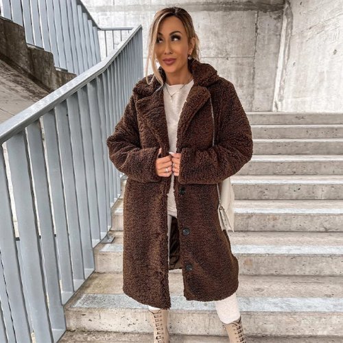 Levoire | Veste En Teddy Unique D'Automne Marron foncé