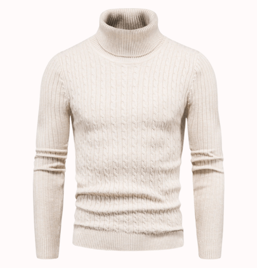 Levoire | Chic Pull Homme Pull à Col Roulé Chaud & Confortable Design Classique Beige