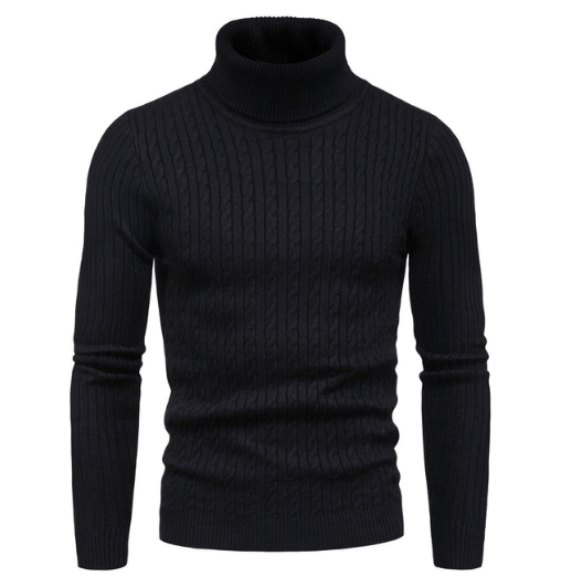 Levoire | Chic Pull Homme Pull à Col Roulé Chaud & Confortable Design Classique Noir