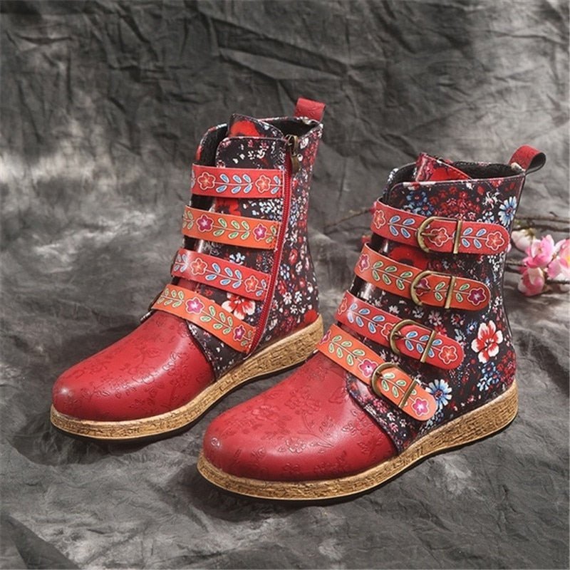Levoire | Bottes À Fleurs Uniques En Cuir Végétalien
