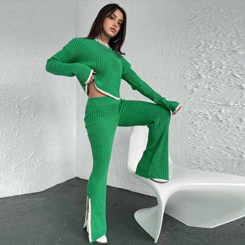 Levoire | Ensemble Tricoté À Deux Pièces Élégant Et Confortable Vert